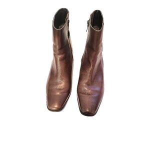 Talbots Women's Ankle Boots Sz 8W Brown Leather Transitional Classic